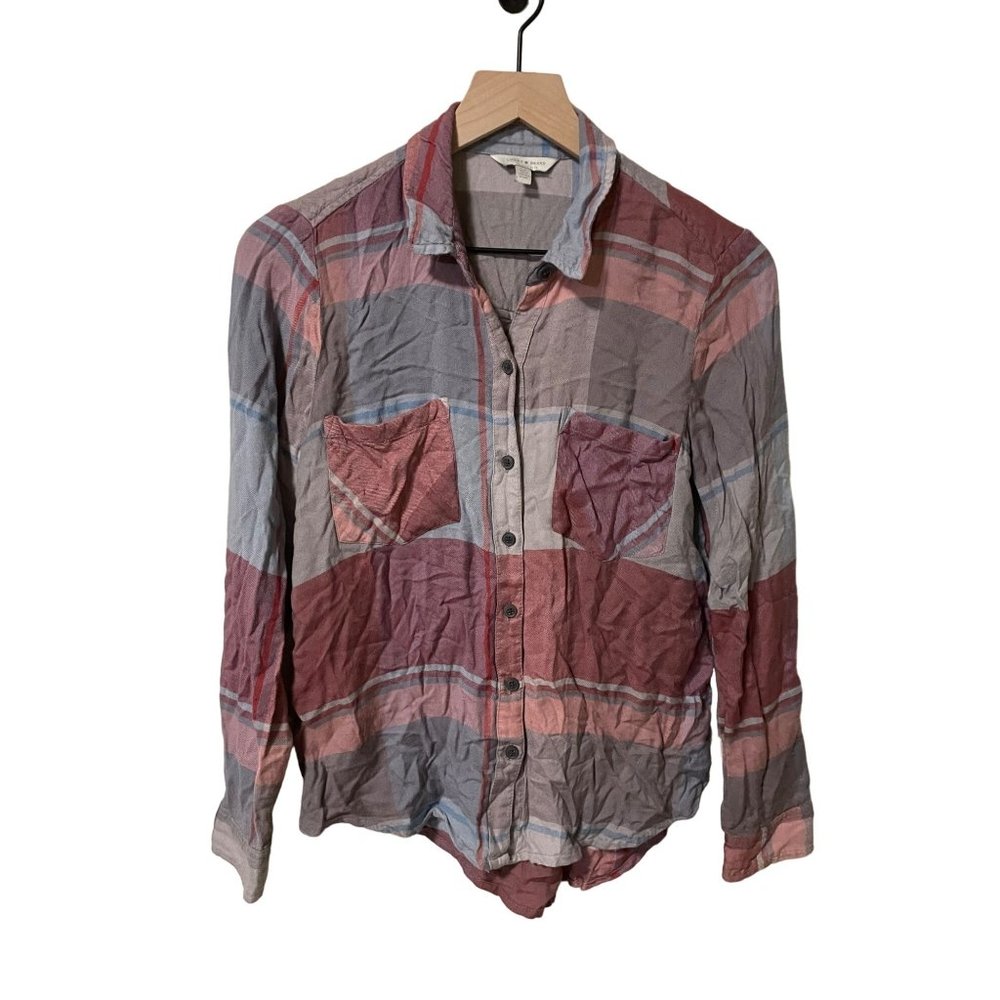 Lucky Brand Size Small Womens Plaid Button-Down Shirt #Y-4-10-0